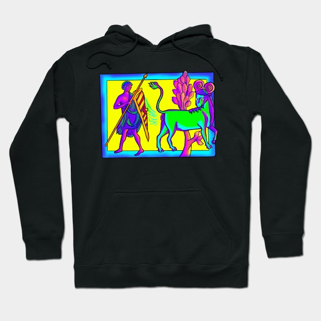 Bad Medieval Art Concerning Sorta Cow Goat Thing Fart 90s Retro Frank Feel Hoodie by JamieWetzel